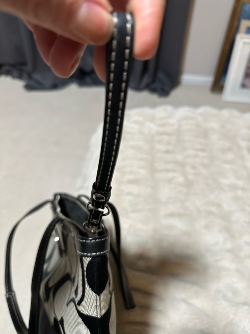 Coach Black and Tan Signature Canvas Tote - Picture 8 of 12